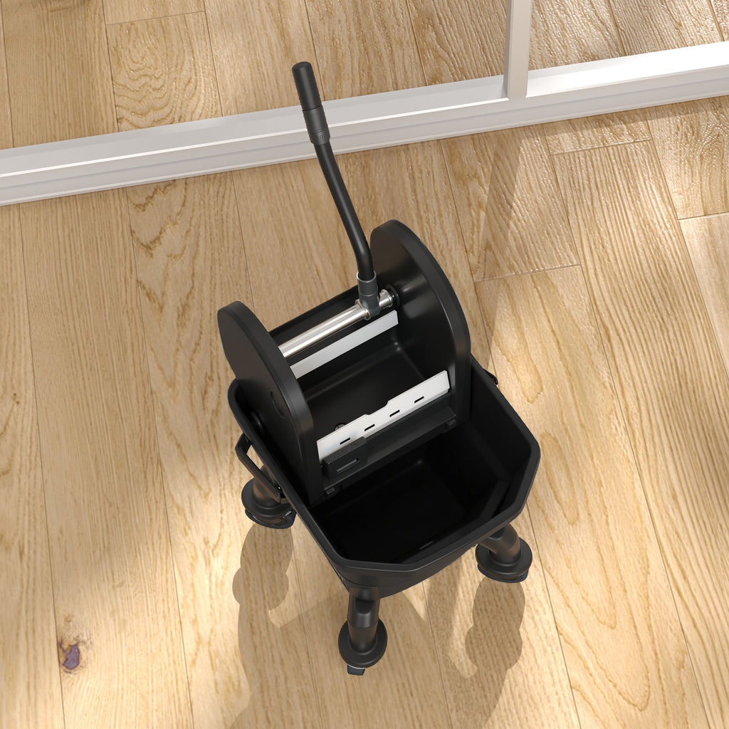 Mop Bucket with Down-Press Wringer on Wheels, 27.5 Qt with Mop – image 8