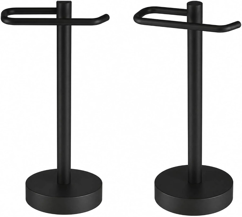 Hand Towel Holder Stand, Free Standing Countertop Rack, Black – image 5