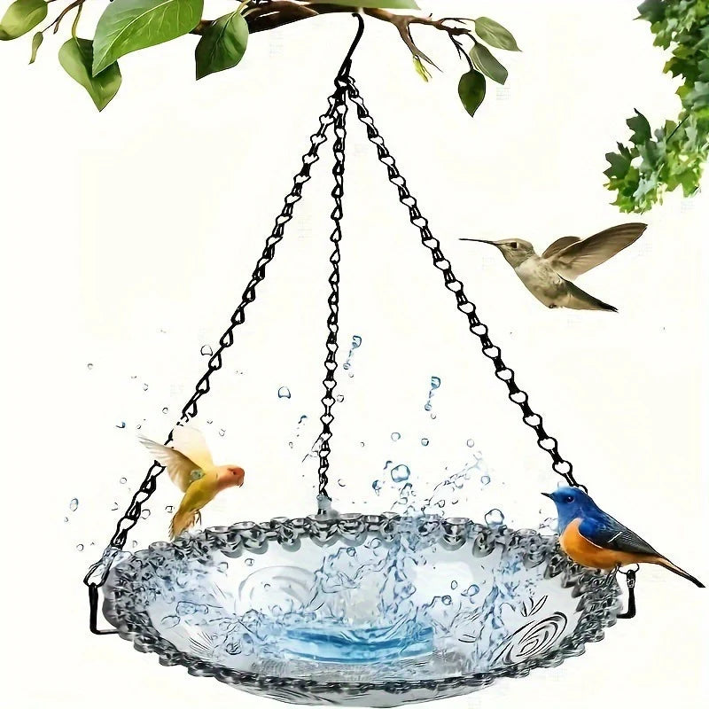 Hanging Bird Bath - Outdoor Bird Water Bowl and Feeder Tray – image 2