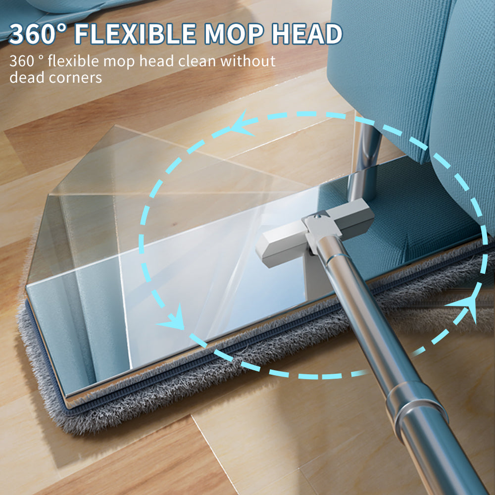 Stainless Steel Flat Mop and Bucket Set with Wringer and Refills – image 6