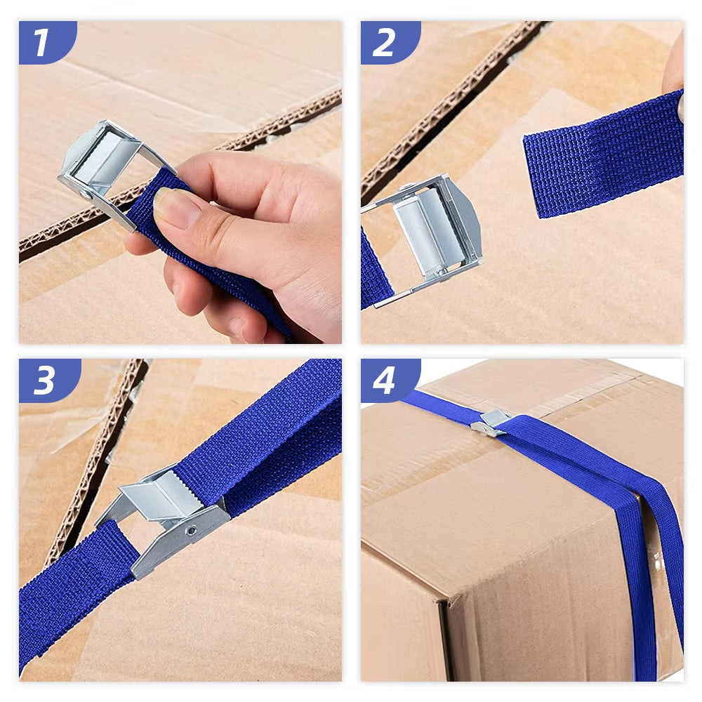 Lashing Straps 10 Pcs Reusable Cam Buckle Tie-Down Straps – image 3