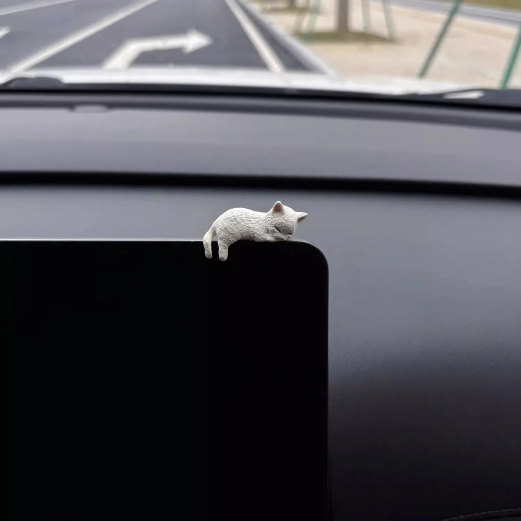 Sleeping Cat Dashboard Ornaments 4 Pack - Cute Car Decor