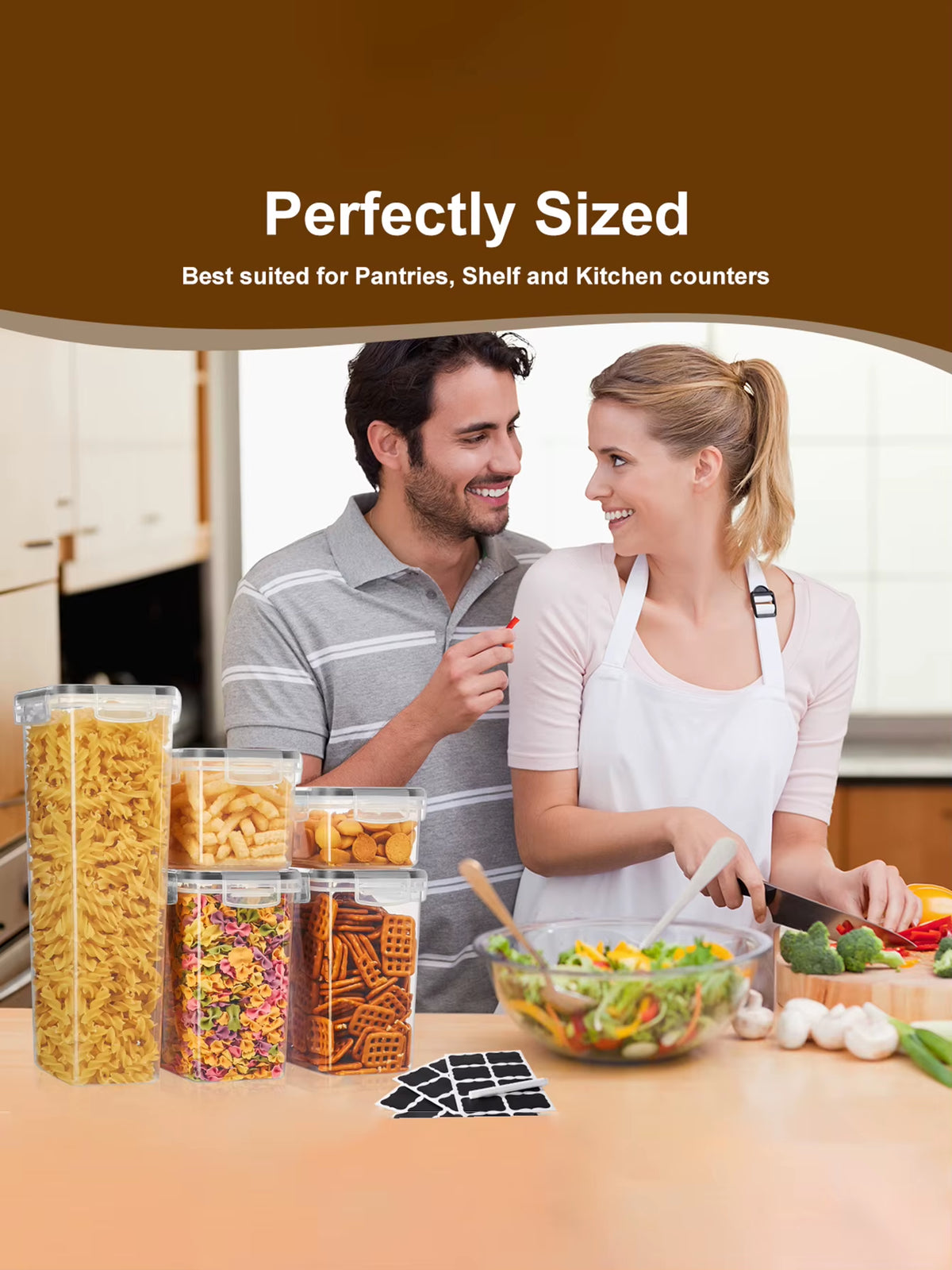 Pantry Storage Containers - 24 Sealed Jars with Lids and Labels – image 4