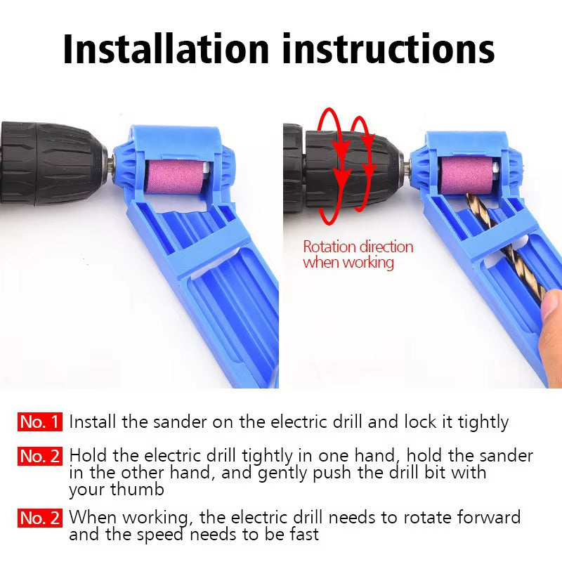 Drill Bit Sharpener - Portable Grinding Wheel Sharpener for 2-12.5Mm Bits