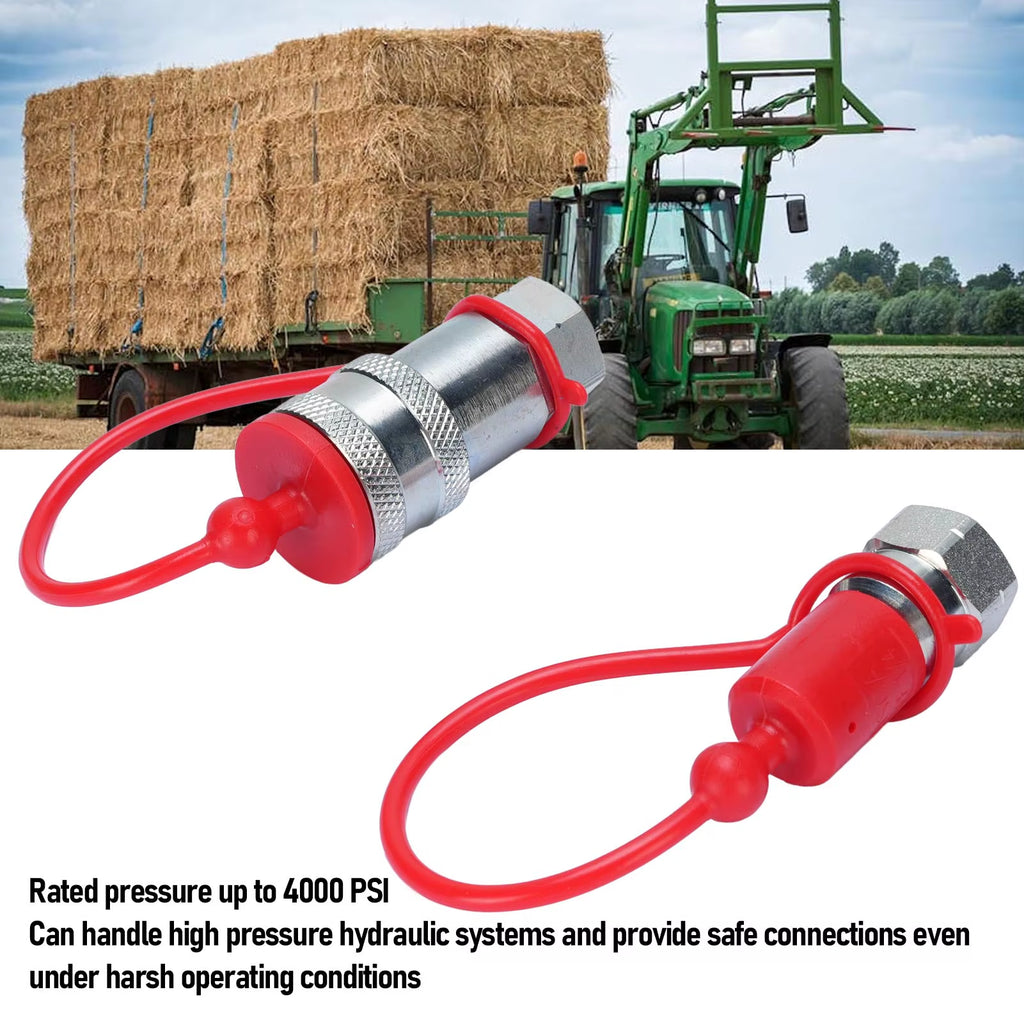 Tractor Hydraulic Quick Coupler Set, 1/4 in NPT ISO-A, 2 Pack – image 4