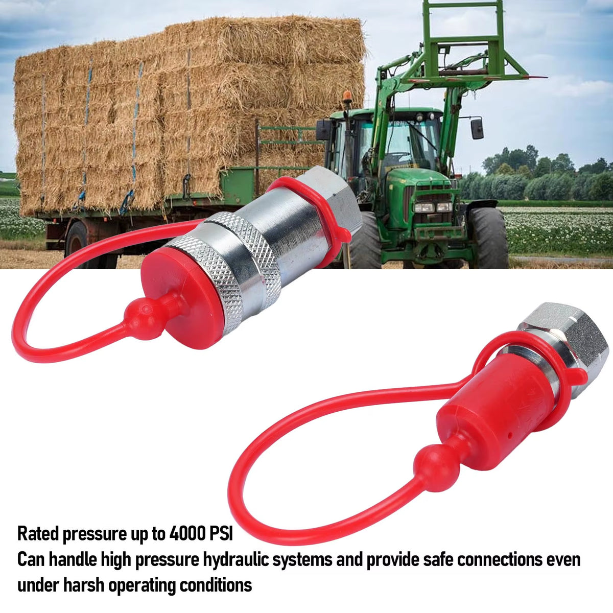 Tractor Hydraulic Quick Coupler Set, 1/4 in NPT ISO-A, 2 Pack – image 4