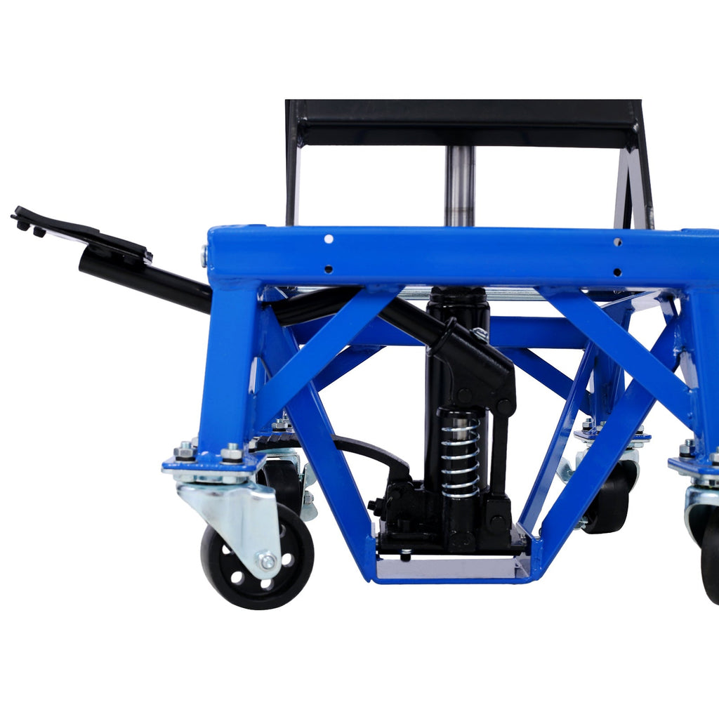 Dirt Bike Lift Stand – 300 lb Hydraulic Foot Pedal Lift with Wheels