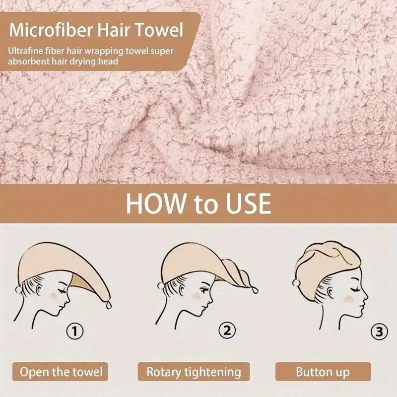 Hair Towel Wrap 3-Pack Microfiber Quick Dry Turban – image 6