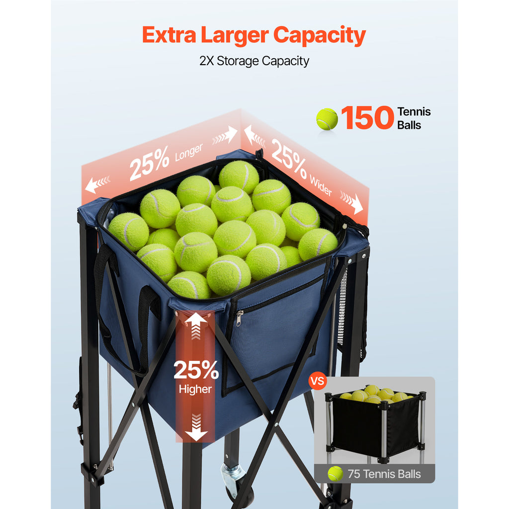 2-in-1 Pickleball and Tennis Ball Hopper Cart with Wheels – image 5