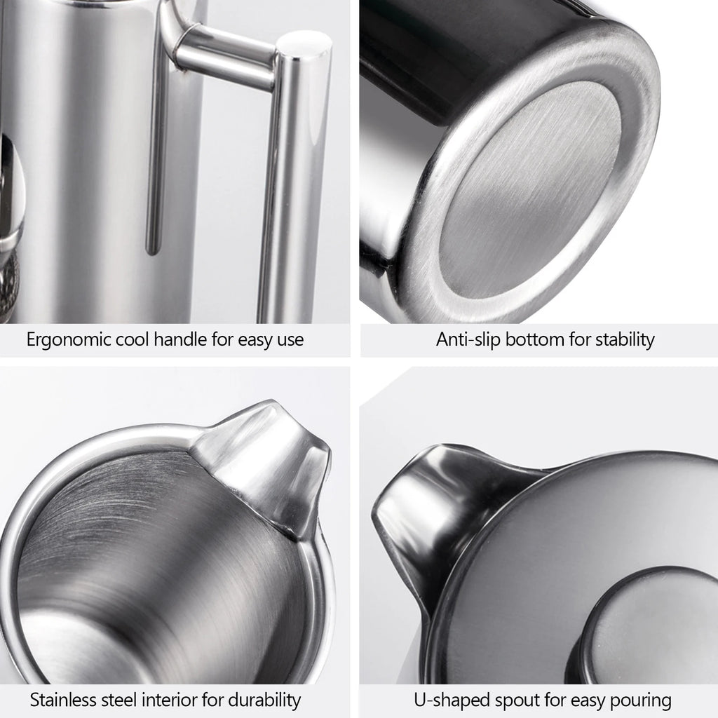 350Ml/800Ml/1000Ml French Press Coffee Maker Stainless Steel Double Walled Insulated Coffee Maker Pot Coffee Maker Coffee Pot