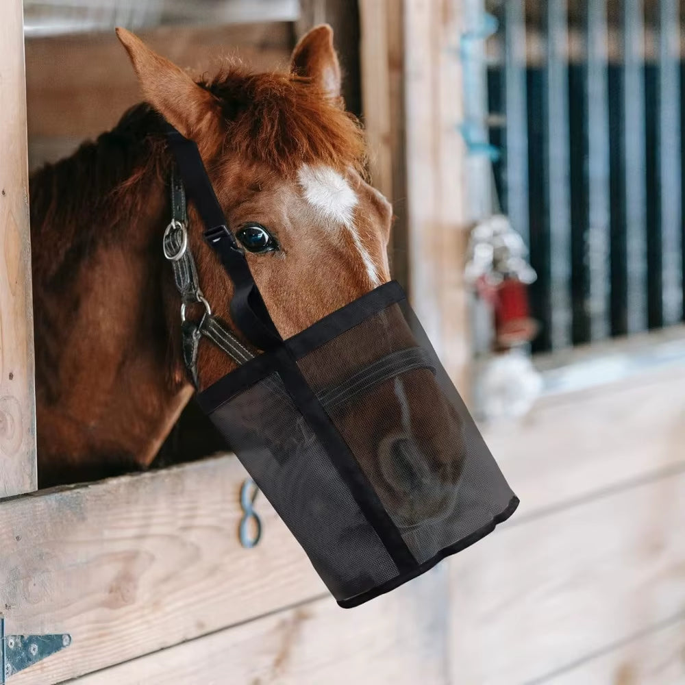 Ranch Horse Feed Bag, Leak-Proof Mesh Nose Bag with Adjustable Strap – image 11