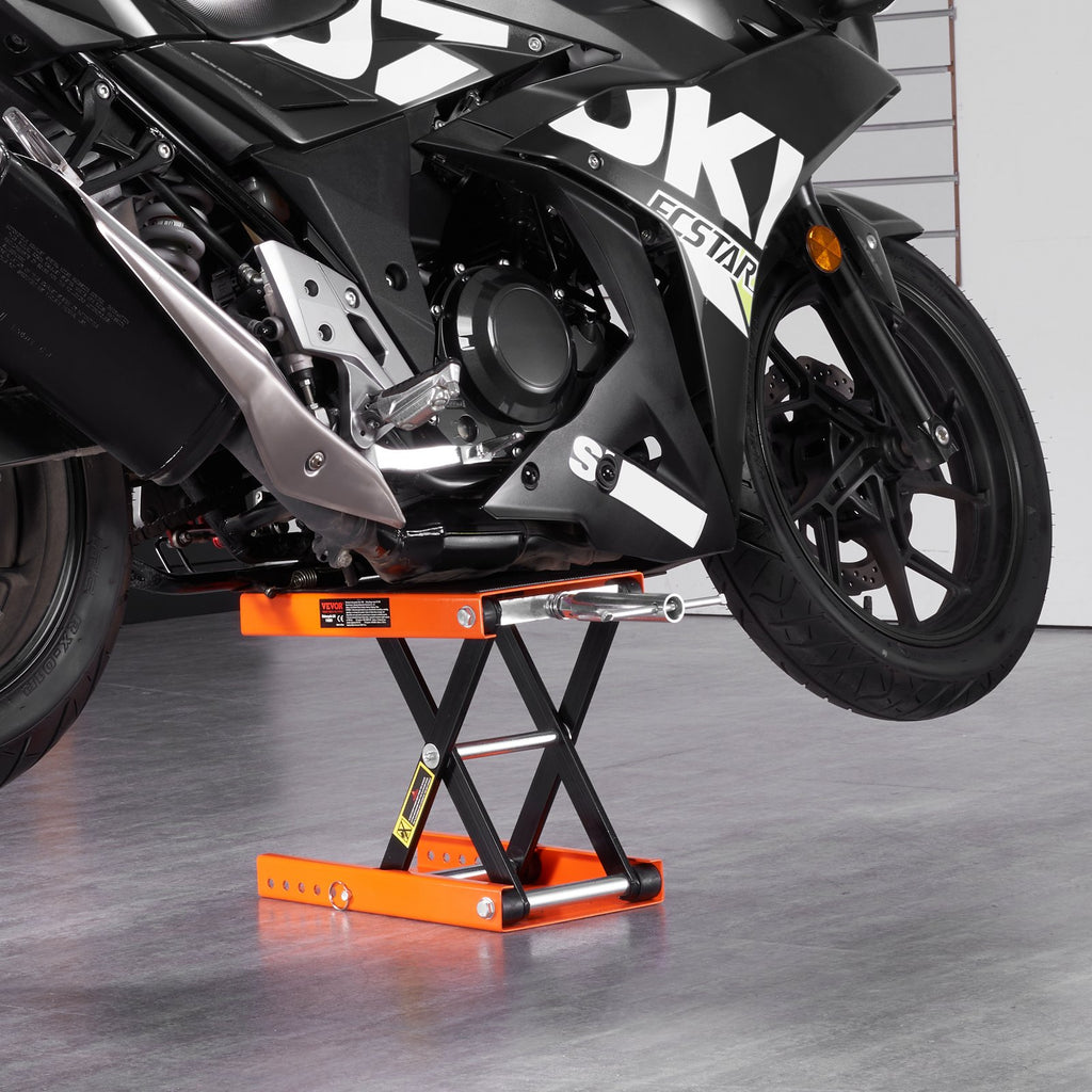 Motorcycle Scissor Lift Jack 1100 lb with Wide Deck and Safety Pin – image 3