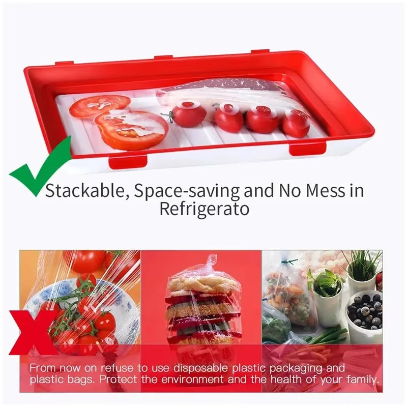 Reusable Food Preservation Tray with Elastic Lid – image 4