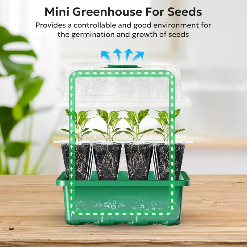 Seedling Trays with Humidity Domes, 10-Pack 12-Cell Seed Starter Kit – image 4