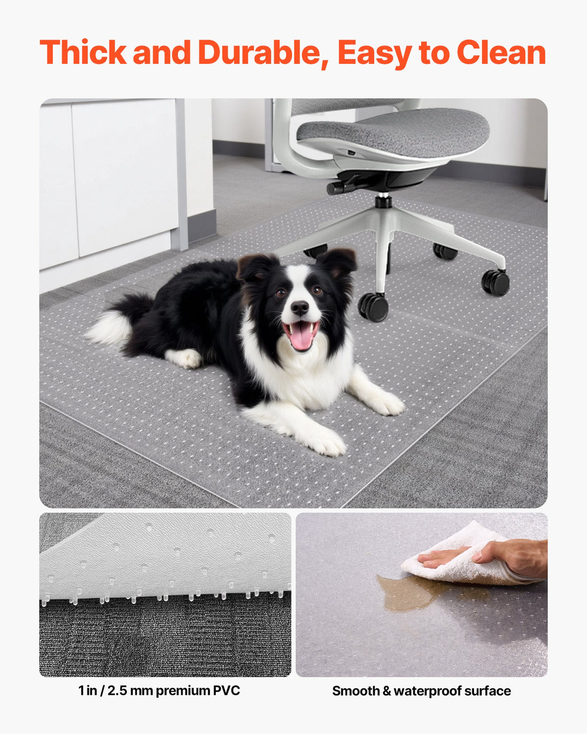 Office Chair Mat for Low Pile Carpet, 60 x 46 in – image 6
