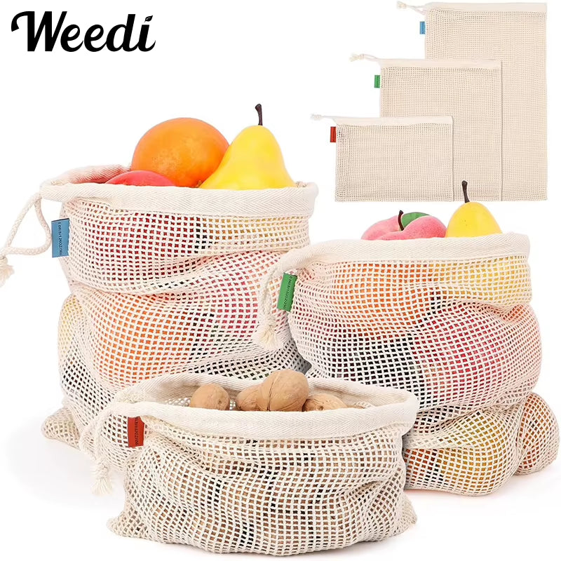 Mesh Produce Bags – Reusable Cotton Grocery Bags – image 2