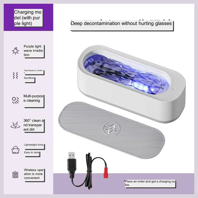 Ultrasonic Jewelry Cleaner - 45Khz Cleaning Machine for Glasses, Rings & Watches