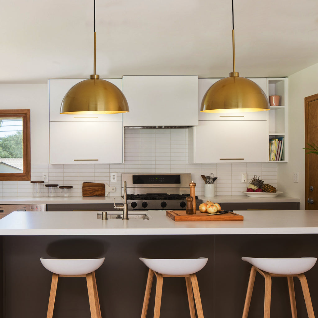 41 Inch Copper Double Pendant Light, Adjustable Kitchen Island Fixture