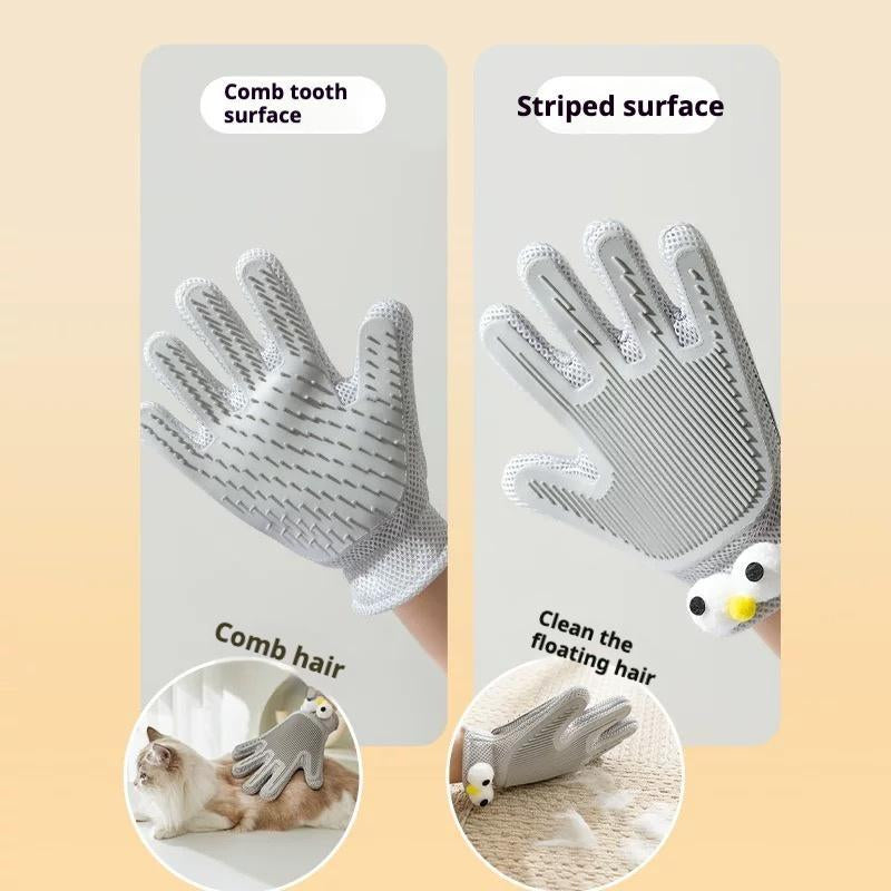 Pet Grooming Glove - Double-Sided Deshedding Mitt for Cats and Dogs