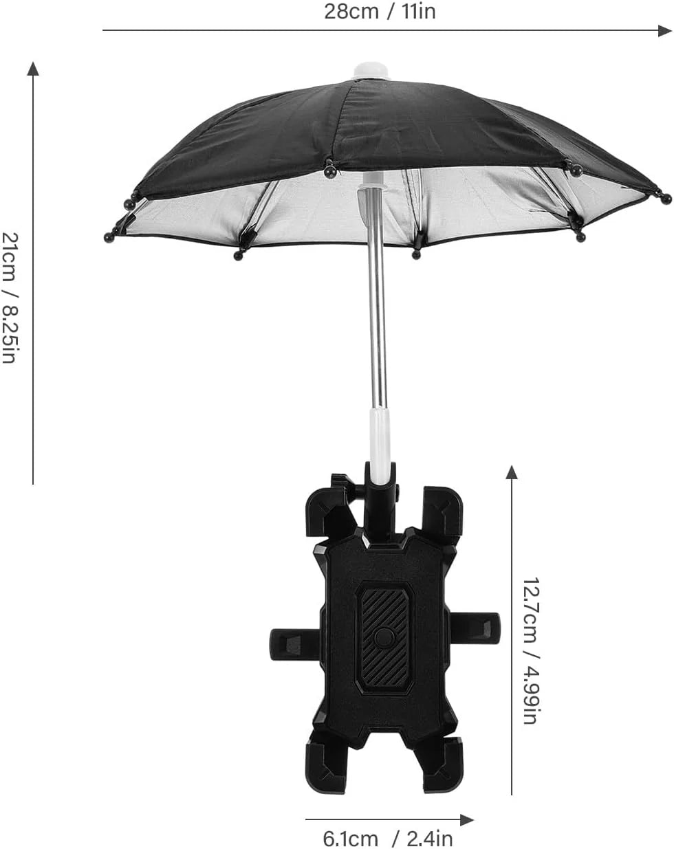 Bike Phone Mount with Umbrella Shade, Waterproof Handlebar Holder – image 6