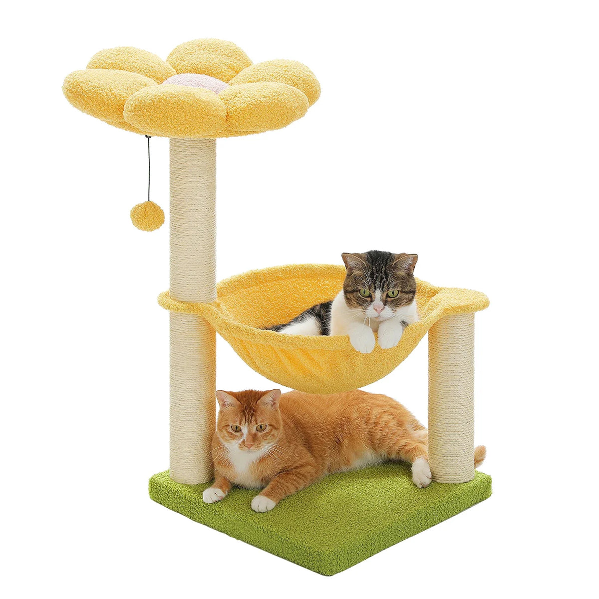 Flower Cat Tree with Large Hammock and Sisal Scratching Posts