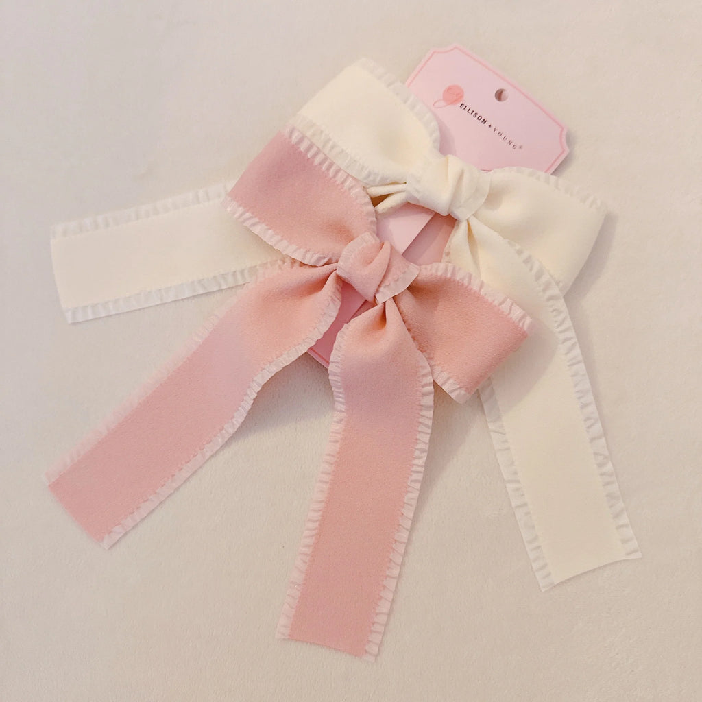 Bow Hair Clip Set – 2 Pack, Black & White – image 3