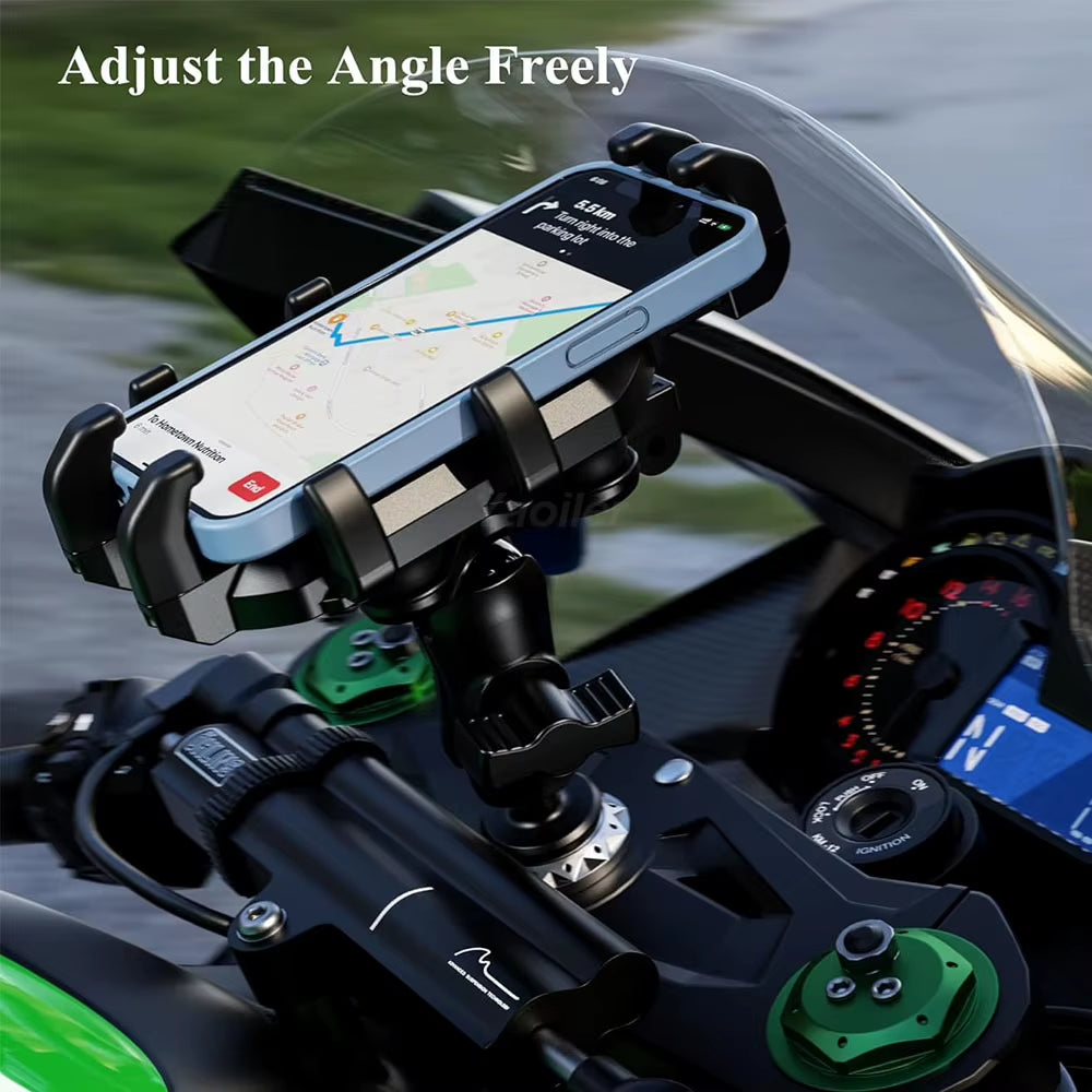 Motorcycle Fork Stem Phone Mount with Vibration Dampener