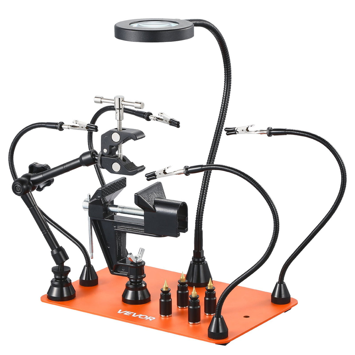 Magnetic Helping Hands Soldering Station with Magnifier Lamp – image 8