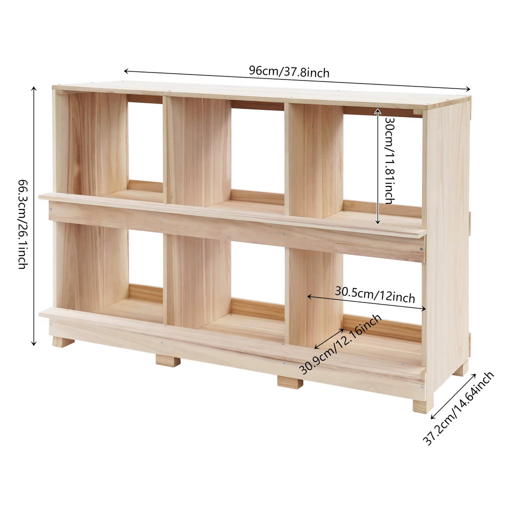 6 Compartment Solid Wood Chicken Nesting Box – image 2