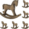 Vintage Wooden Rocking Horse Figurines, Set of 6