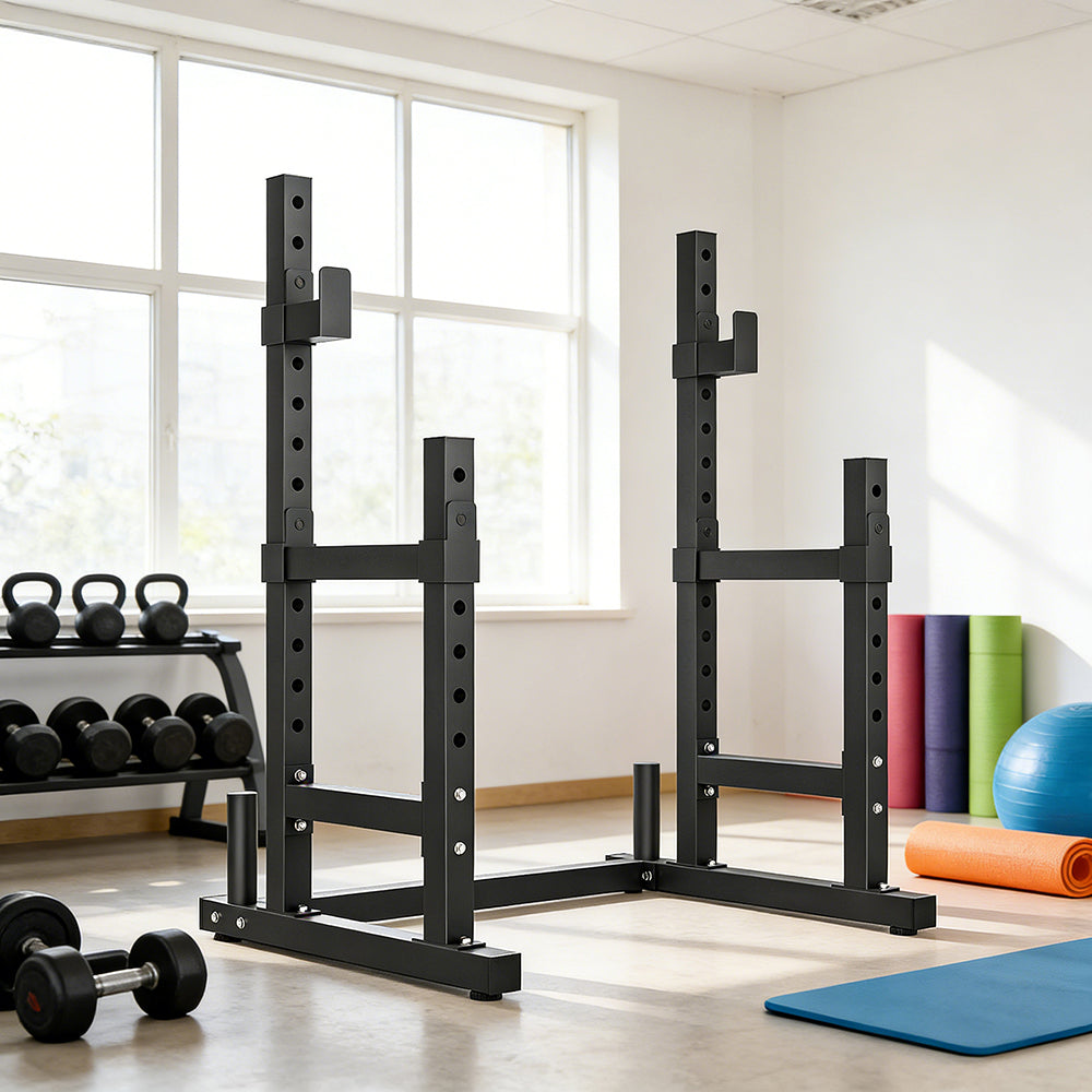 Adjustable Squat Rack with Dual Barbell Holders and Plate Storage – image 2