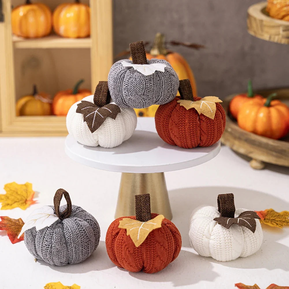 Knitted Pumpkin Decoration – 9 cm Soft Fall Pumpkin Ornament – image 3