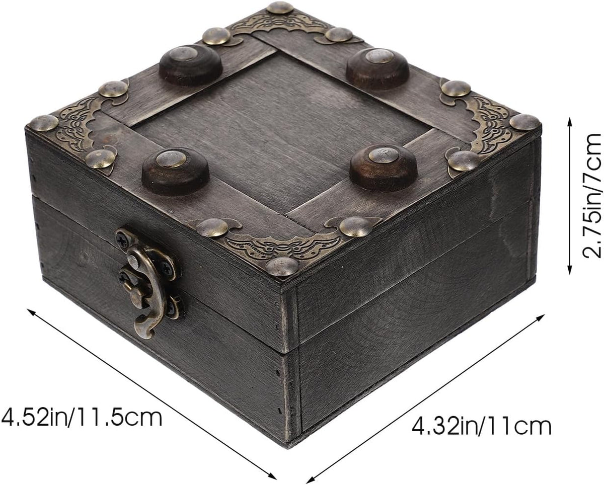 Vintage Wooden Jewelry Box with Buckle Latch – image 3