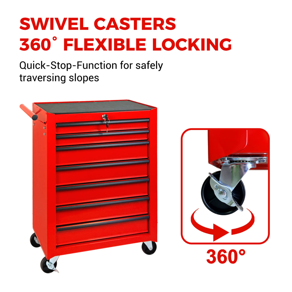 Rolling Tool Chest 7-Drawer Steel Cabinet with Ball-Bearing Slides – image 5