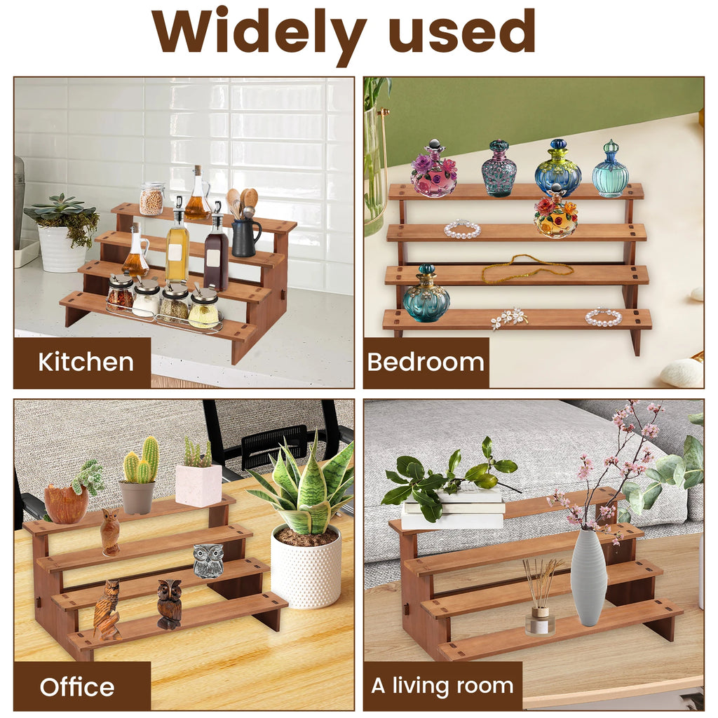 4 Tier Wooden Cupcake Stand, Vintage Dessert Display Stand – image 6