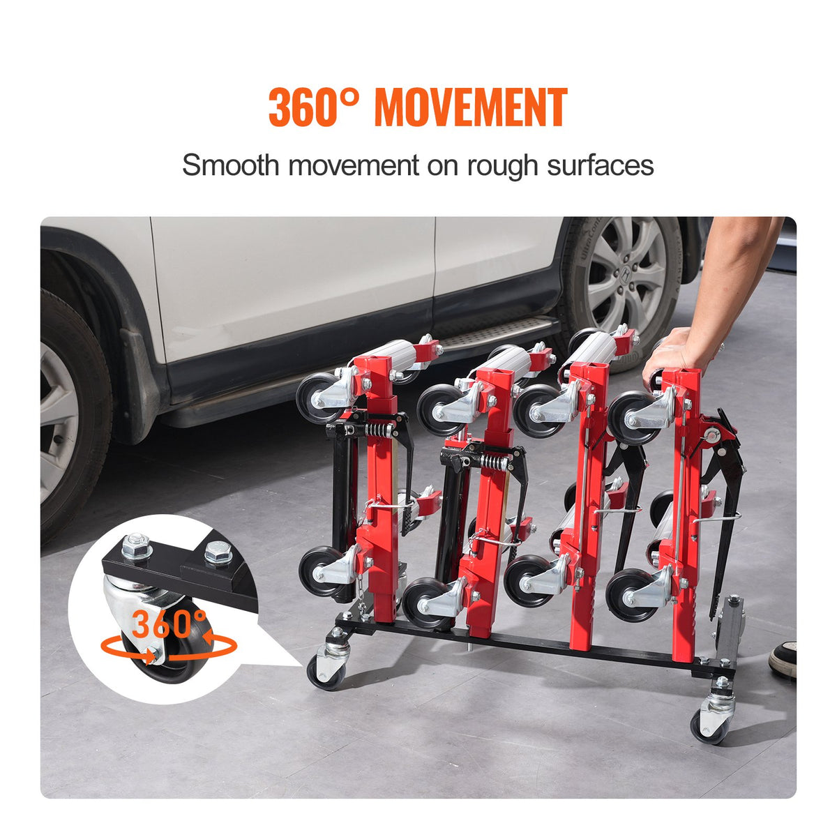 Wheel Dolly Storage Rack for 4 Car Dollies with 360° Swivel Casters – image 3