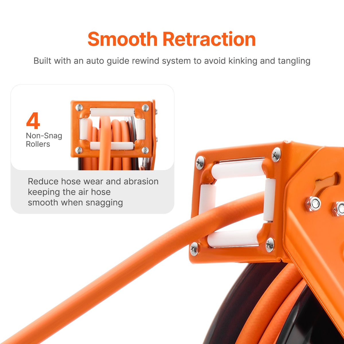 Retractable Air Hose Reel 3/8 in x 100 ft, 300 PSI Auto-Rewind – image 4