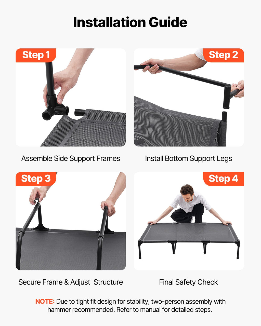 Elevated Dog Bed XL Raised Dog Cot with Metal Frame – image 6
