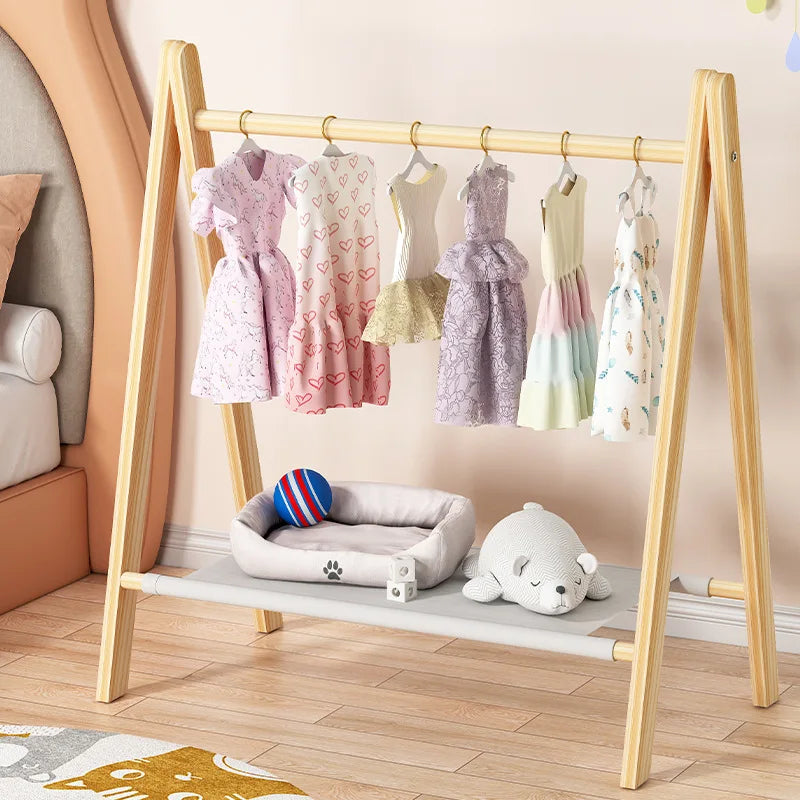 Dog Clothing Rack, Wooden Pet Wardrobe for Small Dogs and Cats