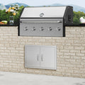 Stainless Steel Double Outdoor Kitchen Access Door 28 x 19 Inch