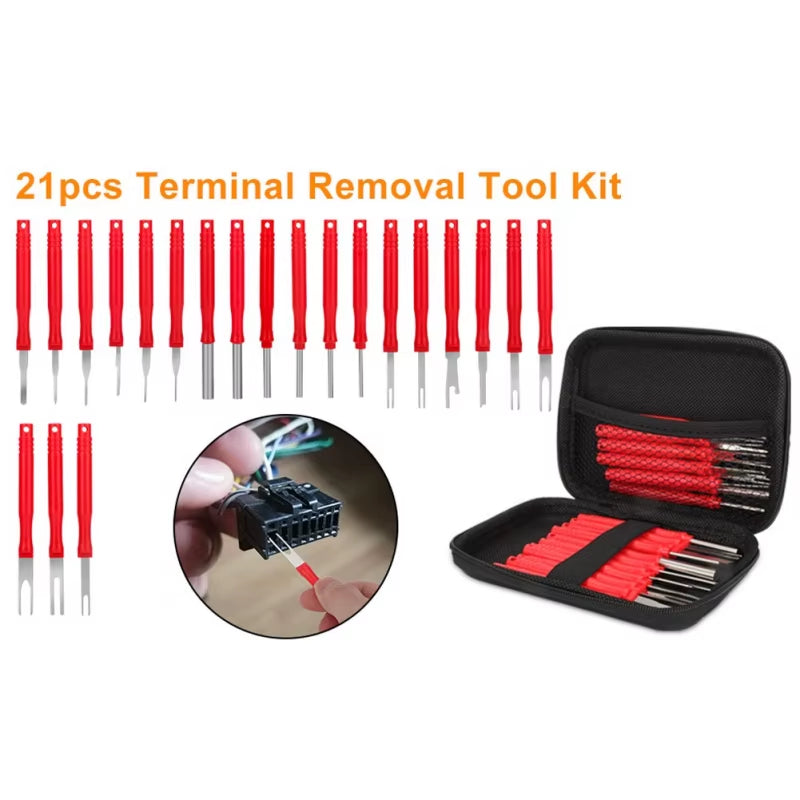 21-Piece Terminal Removal Tool Kit - Wire Connector Pin Extractor Set – image 6