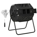 Dual Chamber Compost Tumbler 42 Gallon Rotating Compost Bin