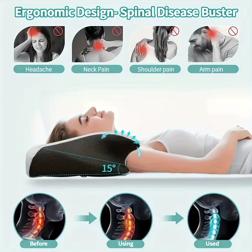 Ergonomic Cotton Snack Pillow - Soft Lightweight Sleep Pillow