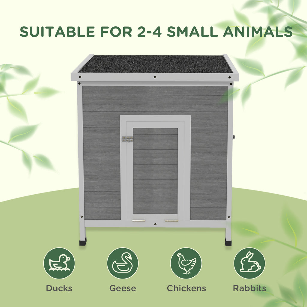 Wooden Duck & Chicken Coop with Openable Roof and Ramp, 2-4 Birds – image 6