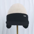 Knit Baseball Cap with Ear Flaps Fleece Lined Winter Hat