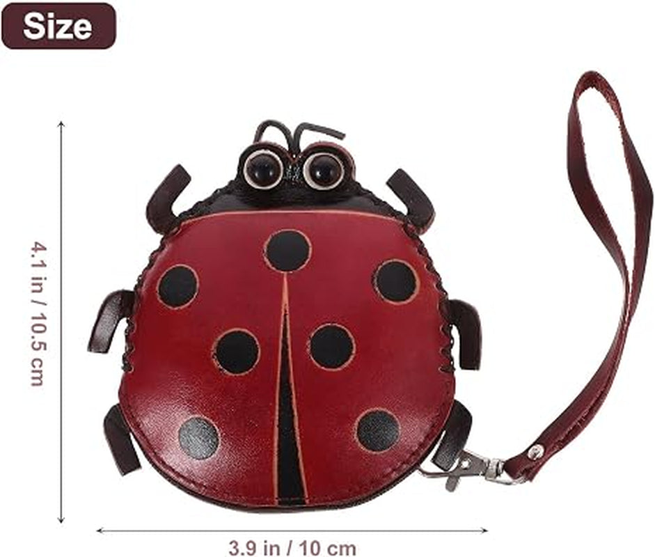 Ladybug Coin Purse, Handmade Leather Zipper Pouch for Women – image 2