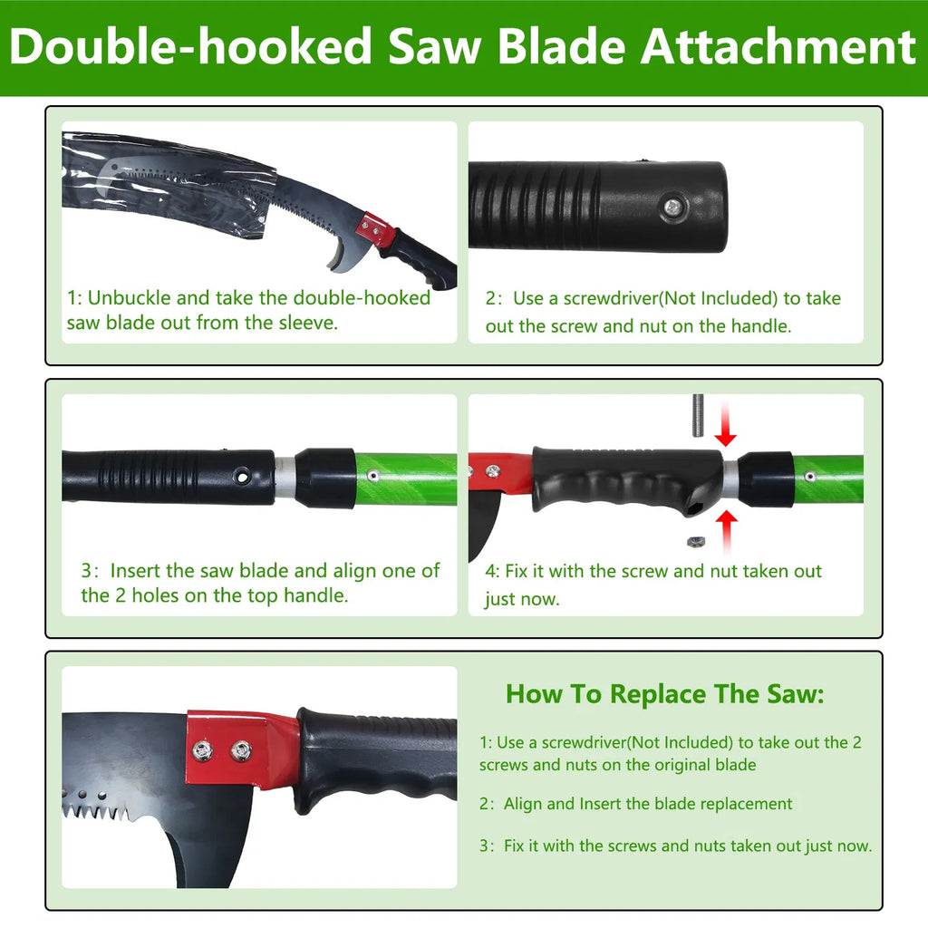 Extendable Manual Pole Saw and Tree Pruner, Up to 28 ft Reach – image 4