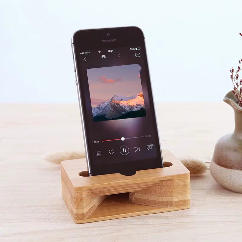 Wood Phone Stand with Sound Amplifier, Desk Holder – image 4