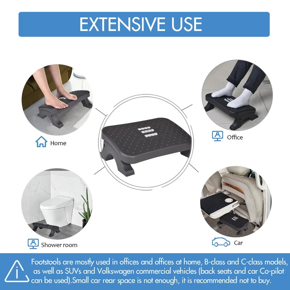 Under Desk Footrest with Massage Rollers, Adjustable Height – image 3