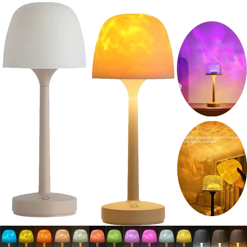 Mushroom Table Lamp - Water Ripple Projection Bedroom Desk Light